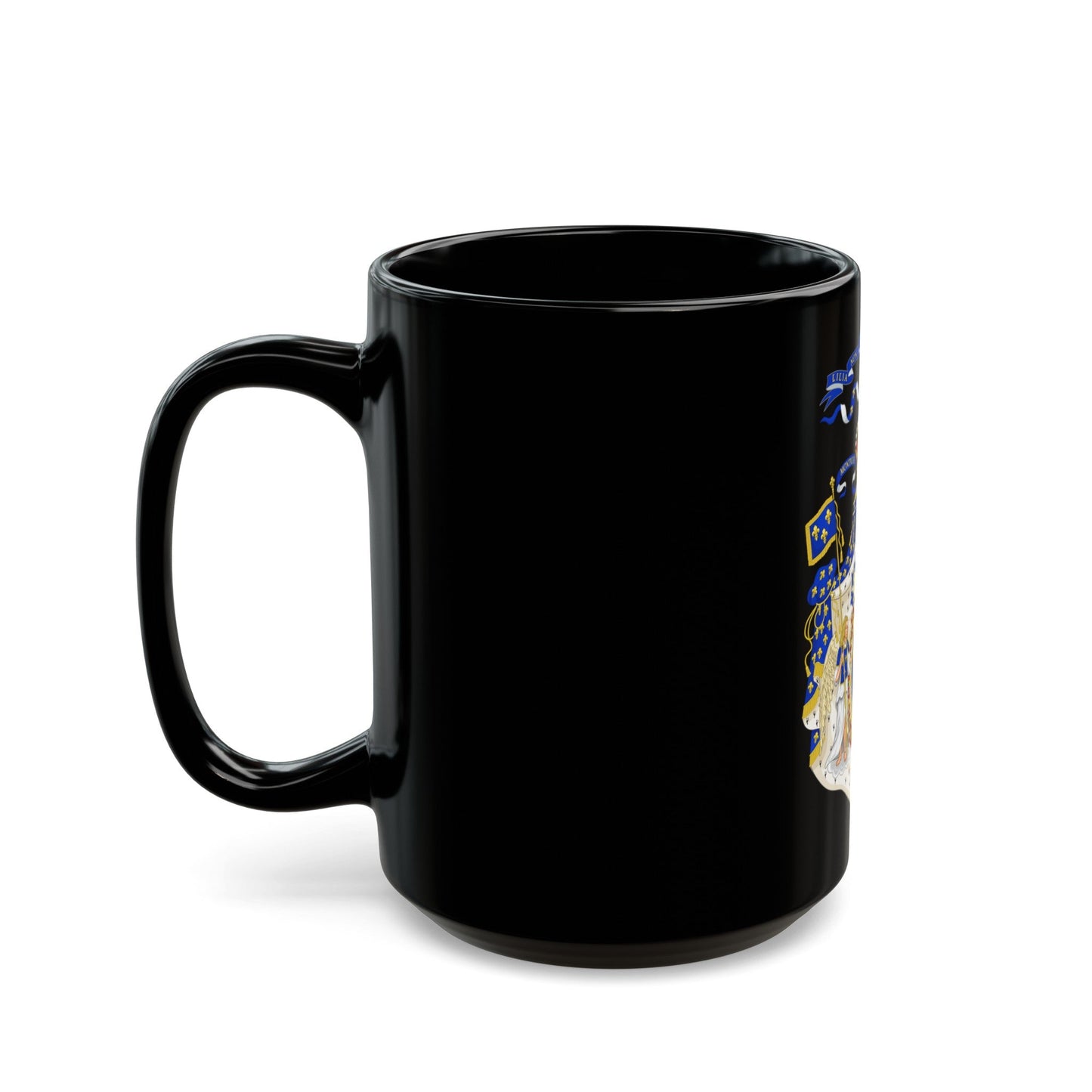 Grand Royal Coat of Arms of France - Black Coffee Mug-The Sticker Space