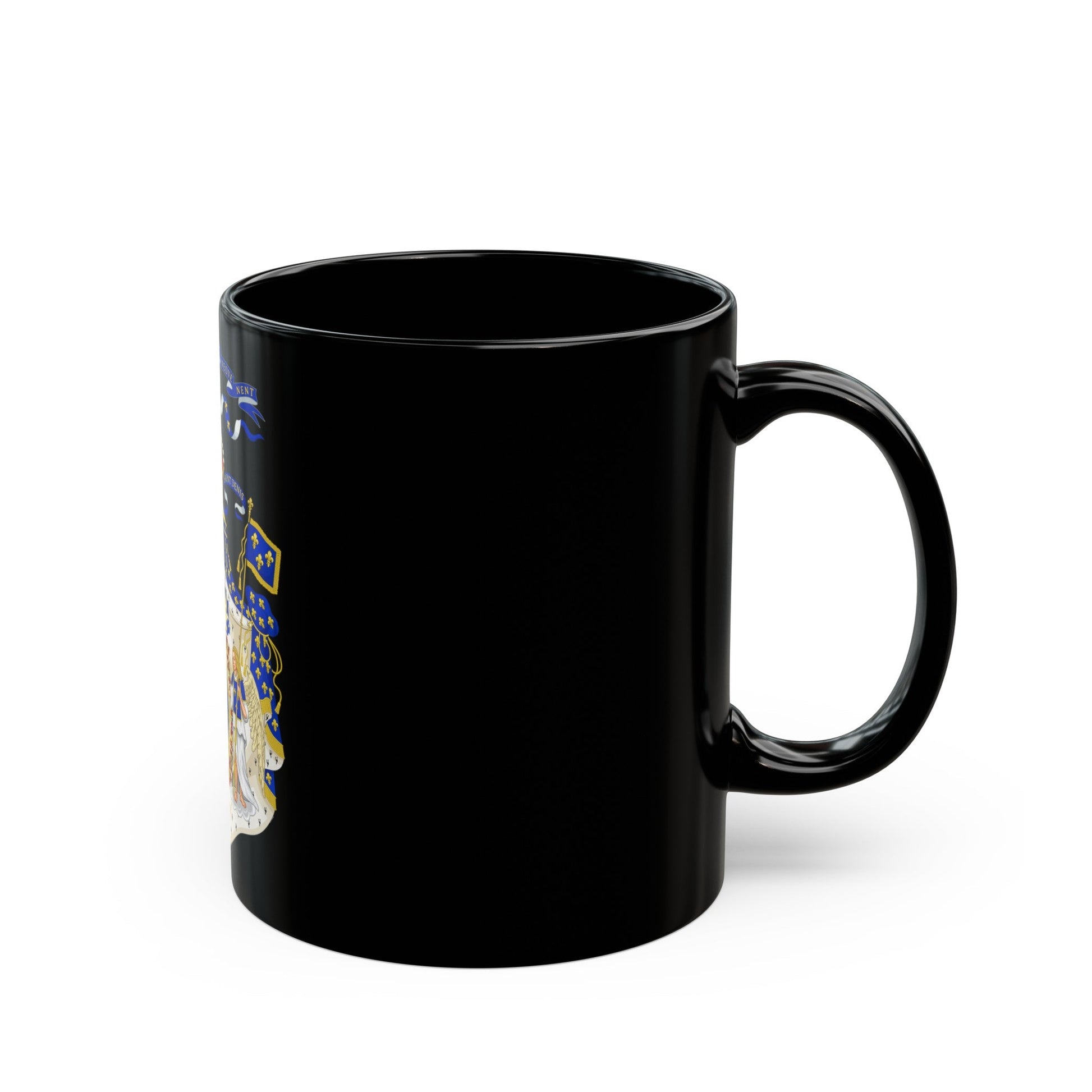 Grand Royal Coat of Arms of France - Black Coffee Mug-The Sticker Space