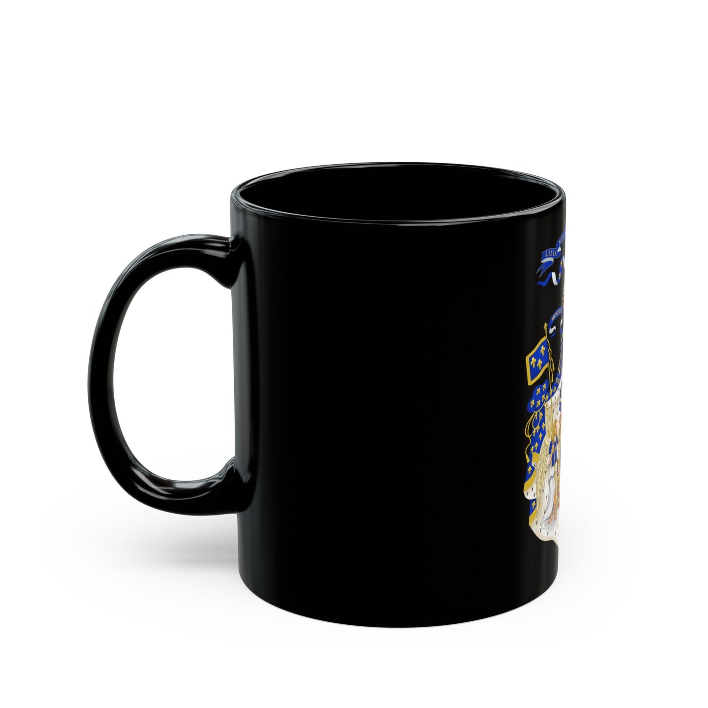 Grand Royal Coat of Arms of France - Black Coffee Mug-The Sticker Space