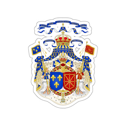 Grand Royal Coat of Arms of France & Navarre STICKER Vinyl Die-Cut Decal-White-The Sticker Space