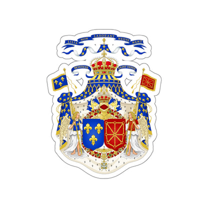 Grand Royal Coat of Arms of France & Navarre STICKER Vinyl Die-Cut Decal-White-The Sticker Space