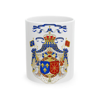 Grand Royal Coat of Arms of France & Navarre - White Coffee Mug-11oz-The Sticker Space