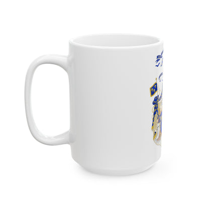 Grand Royal Coat of Arms of France & Navarre - White Coffee Mug-The Sticker Space