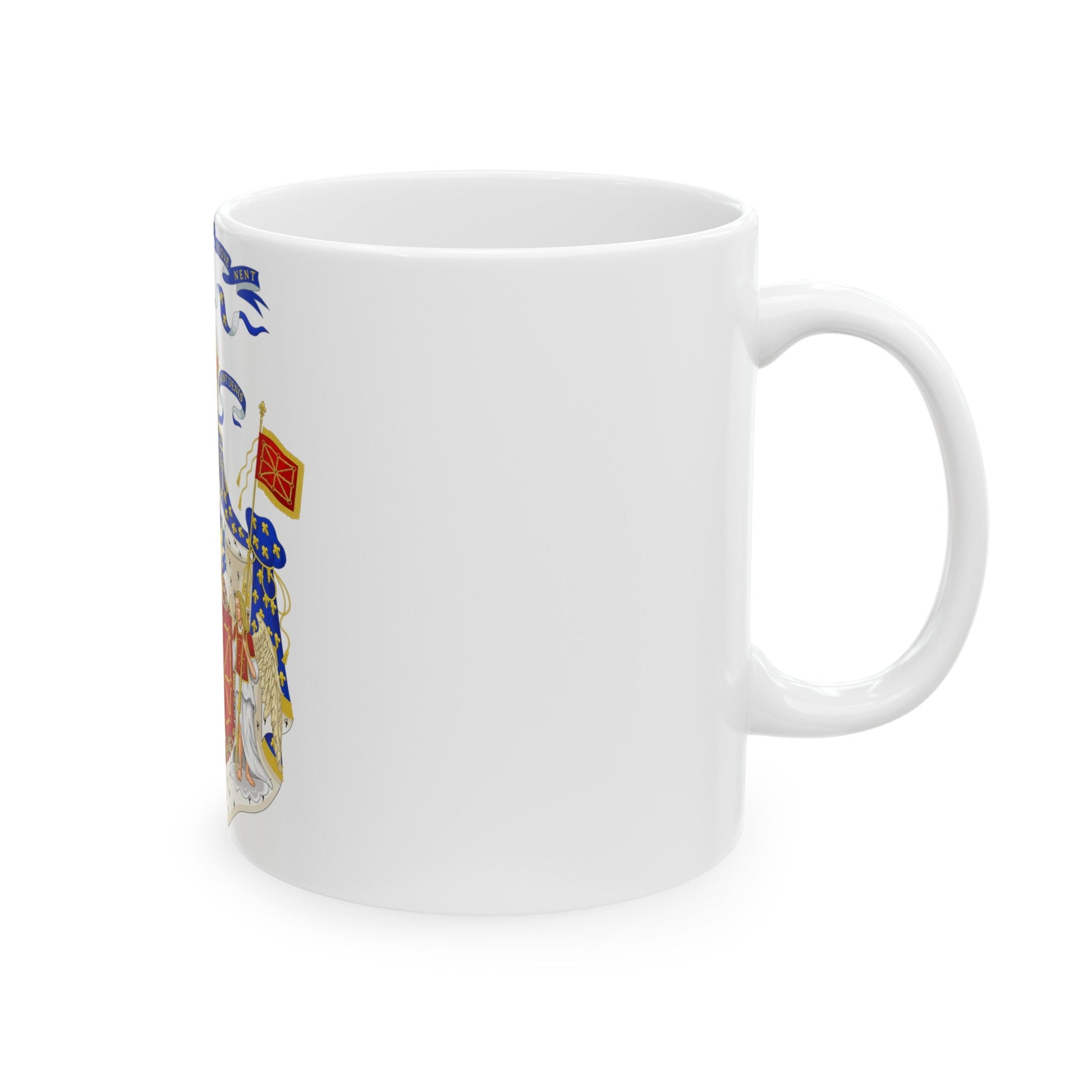 Grand Royal Coat of Arms of France & Navarre - White Coffee Mug-The Sticker Space