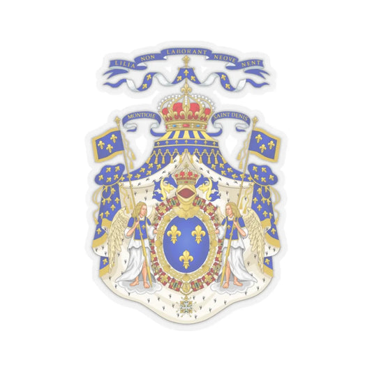 Grand Royal Coat of Arms of France - STICKER Vinyl Kiss-Cut Decal 2 Inch Transparent - The Sticker Space