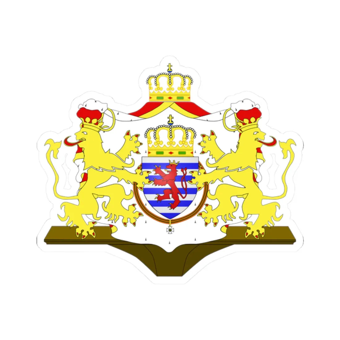 Grandes armes Luxembourg (Luxembourg) (Coat of Arms) STICKER Vinyl Kiss-Cut Decal 2 Inch White - The Sticker Space