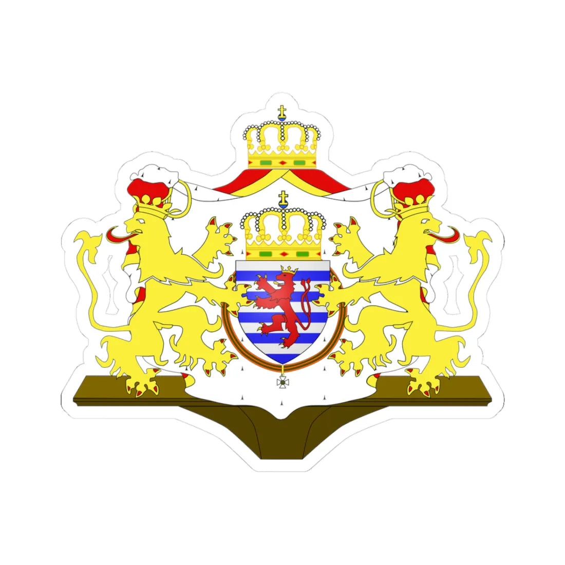 Grandes armes Luxembourg (Luxembourg) (Coat of Arms) STICKER Vinyl Kiss-Cut Decal 3 Inch White - The Sticker Space