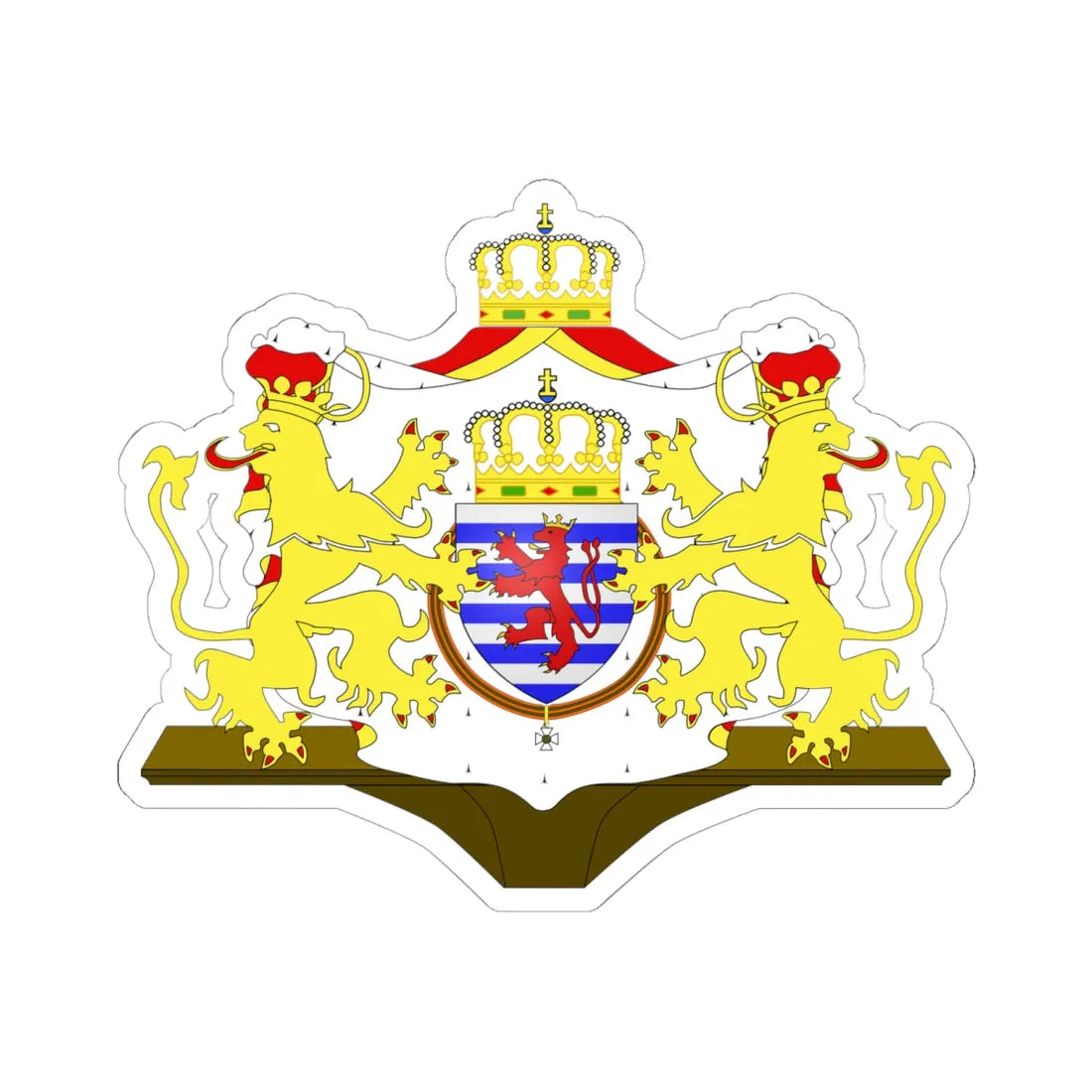 Grandes armes Luxembourg (Luxembourg) (Coat of Arms) STICKER Vinyl Kiss-Cut Decal 6 Inch White - The Sticker Space