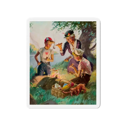 Grandma at the Weenie Roast, c. 1955 (Magazine Illustration) Refrigerator Magnet - The Sticker Space