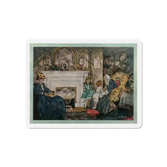 Grandmothers Then and Now (1), Ladies' Home Journal, September 1927 (Magazine Illustration) Refrigerator Magnet 6 Inch Die-Cut - The Sticker Space