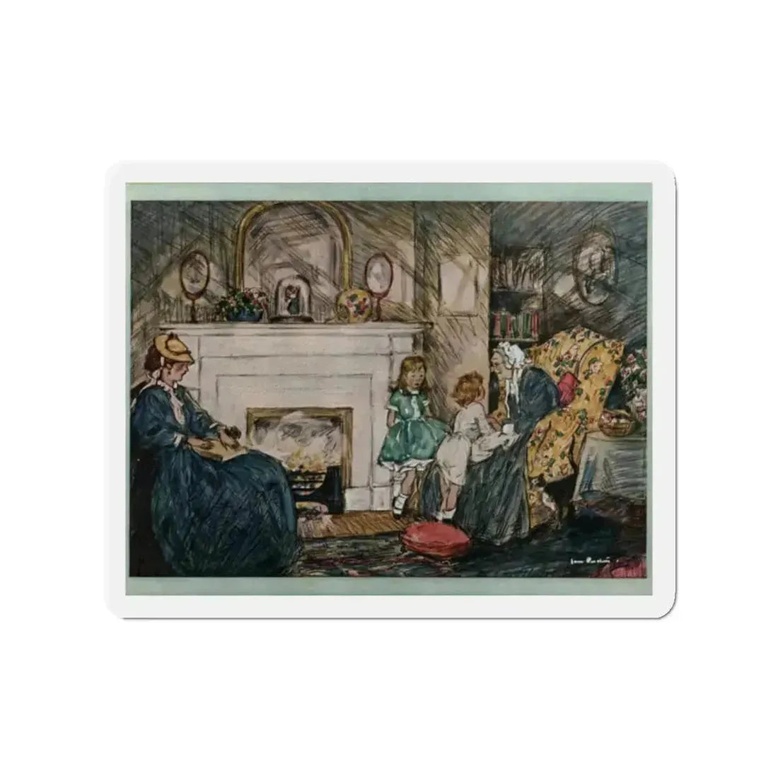 Grandmothers Then and Now (1), Ladies' Home Journal, September 1927 (Magazine Illustration) Refrigerator Magnet - The Sticker Space