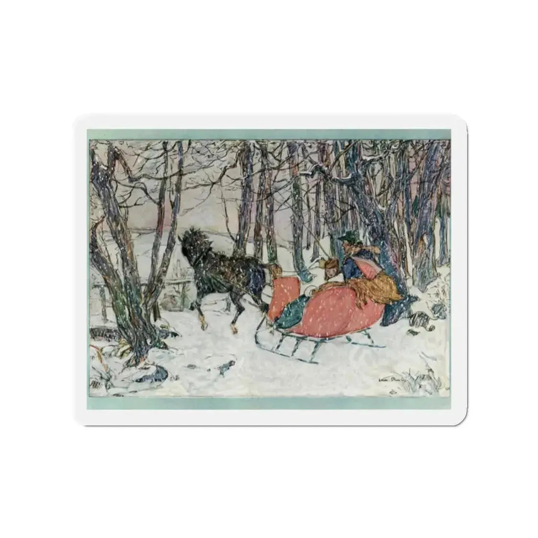 Grandmothers Then and Now (2), Ladies' Home Journal, September 1927 (Magazine Illustration) Refrigerator Magnet 2 Inch Die-Cut - The Sticker Space