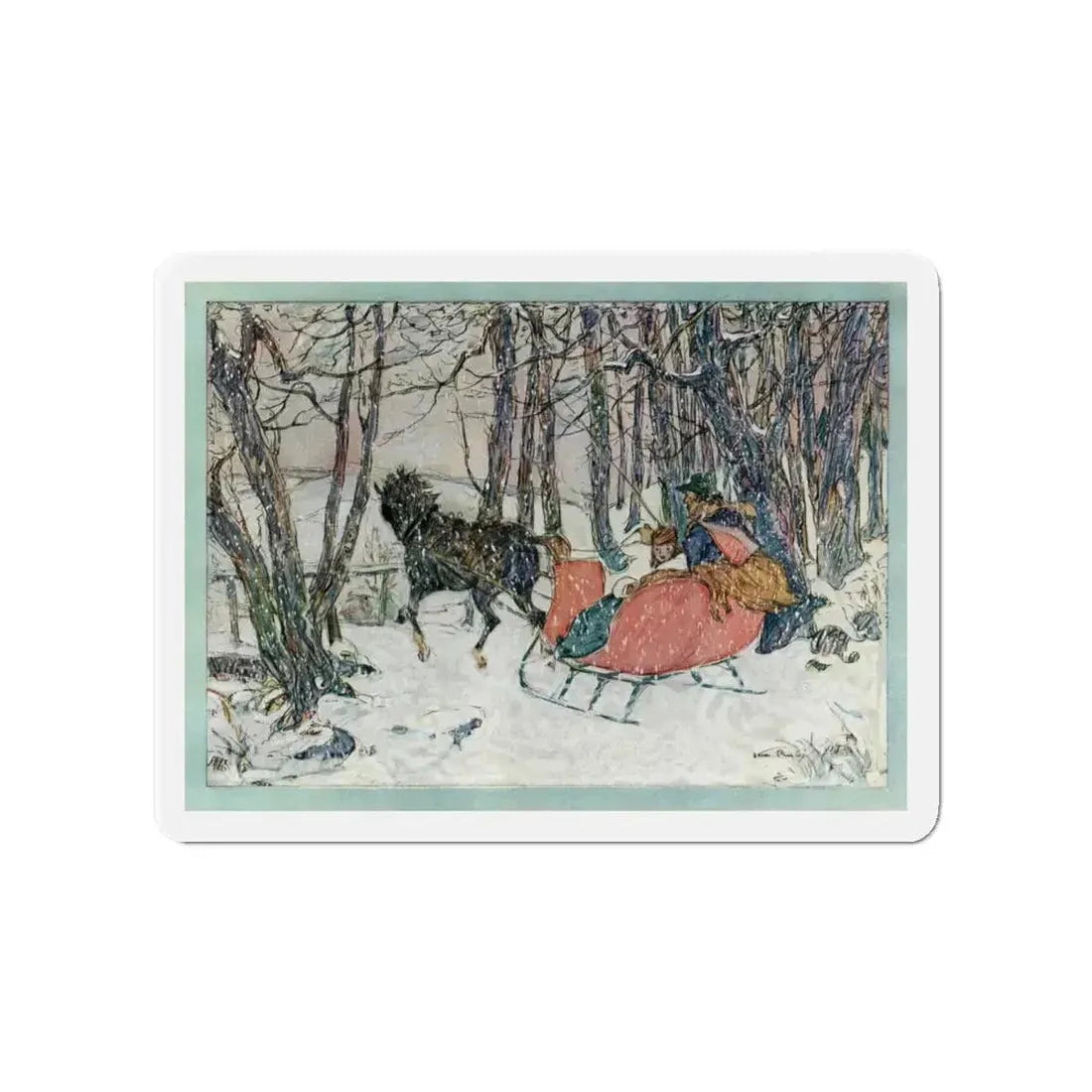 Grandmothers Then and Now (2), Ladies' Home Journal, September 1927 (Magazine Illustration) Refrigerator Magnet 4 Inch Die-Cut - The Sticker Space