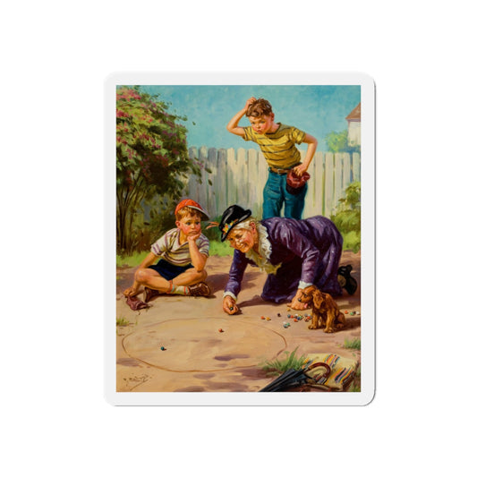 Granny's Playing Marbles (Magazine Illustration) Refrigerator Magnet