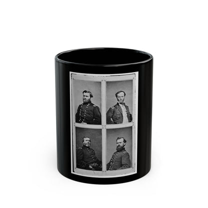 Grant, Sherman, Thomas, And Mcpherson (U.S. Civil War) Black Coffee Mug-11oz-The Sticker Space