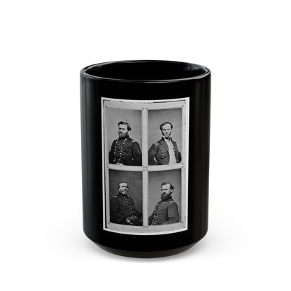 Grant, Sherman, Thomas, And Mcpherson (U.S. Civil War) Black Coffee Mug-15oz-The Sticker Space