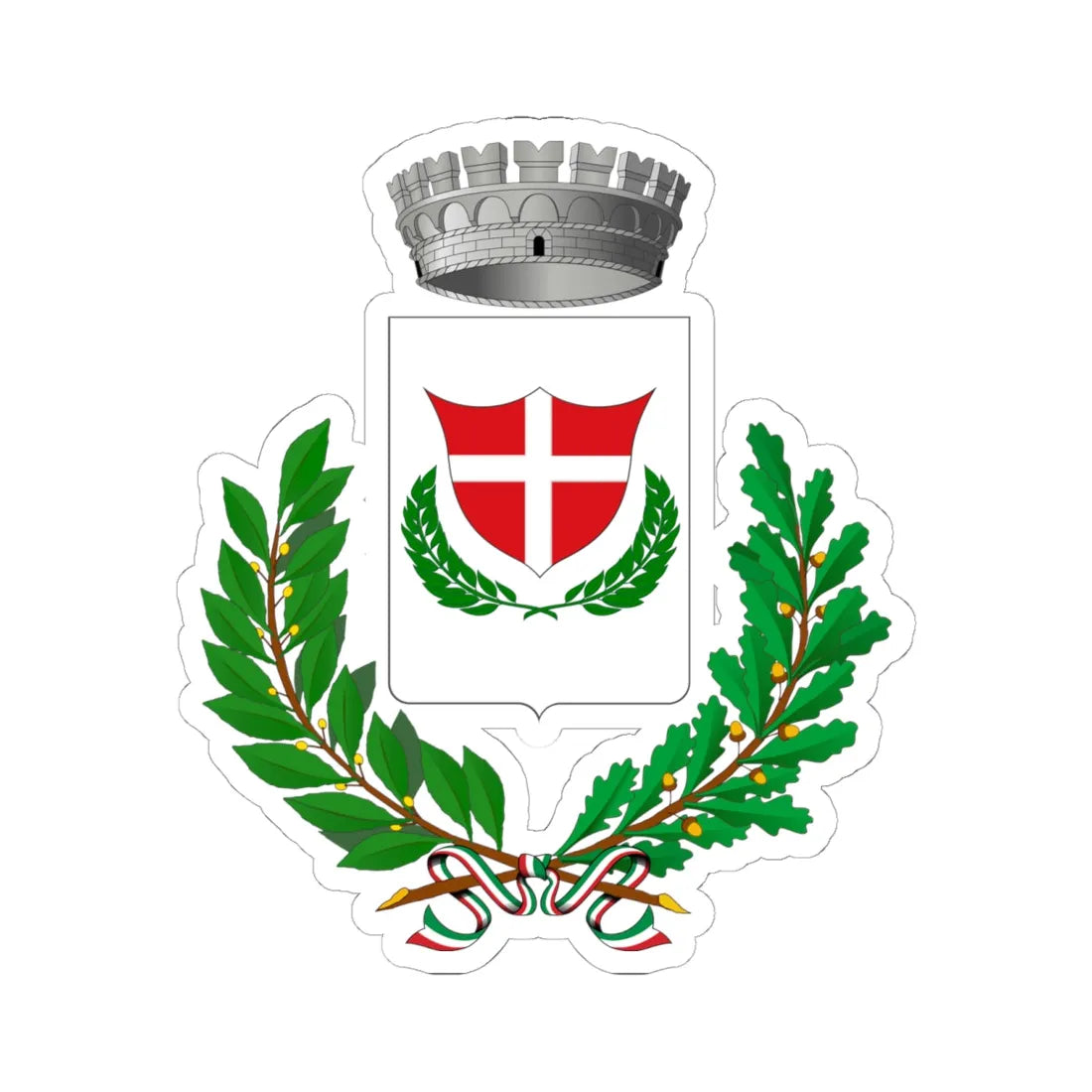 Grantorto-Stemma (Italy) (Coat of Arms) STICKER Vinyl Kiss-Cut Decal 6 Inch White - The Sticker Space