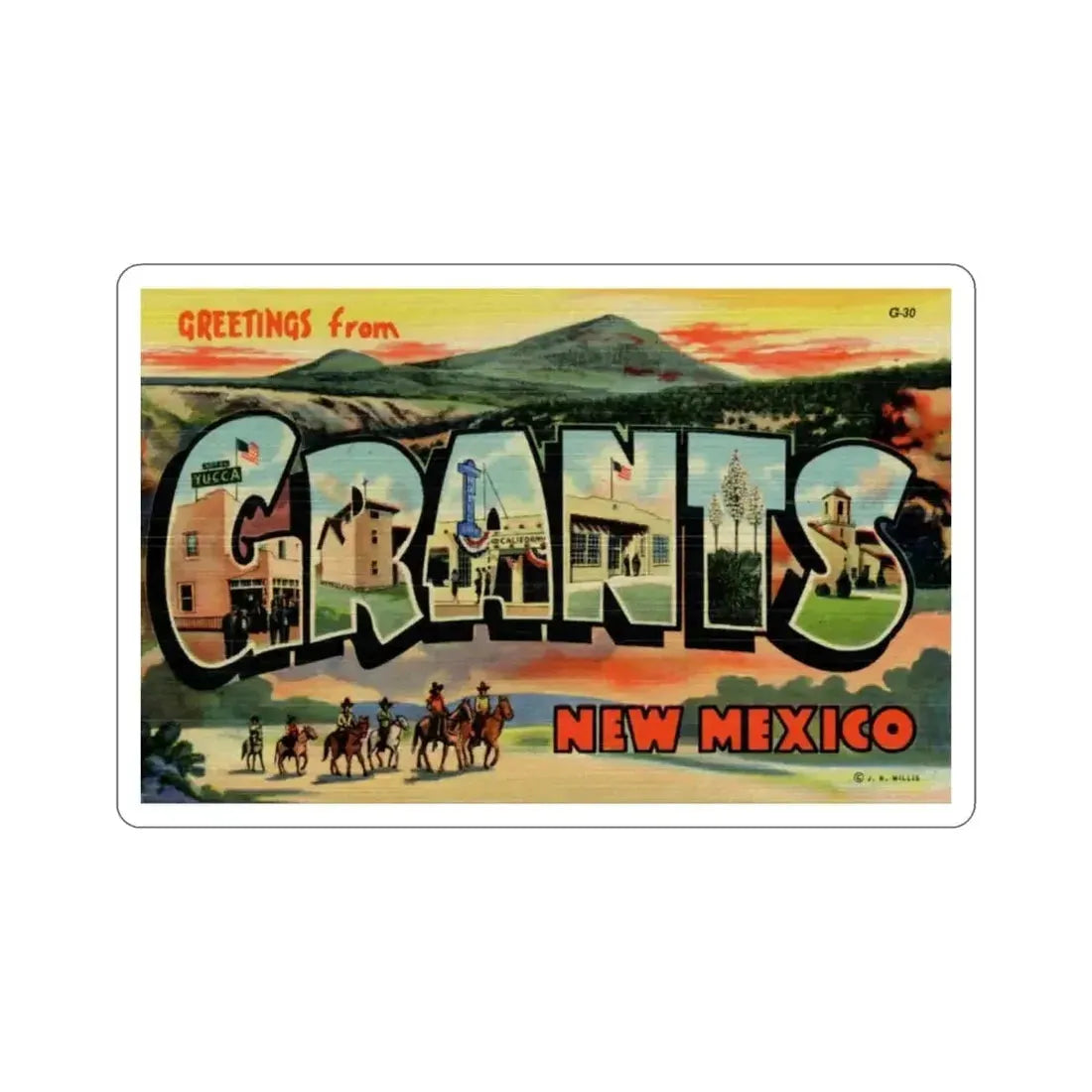 Grants New Mexico (Greeting Cards) STICKER Vinyl Die-Cut Decal - The Sticker Space