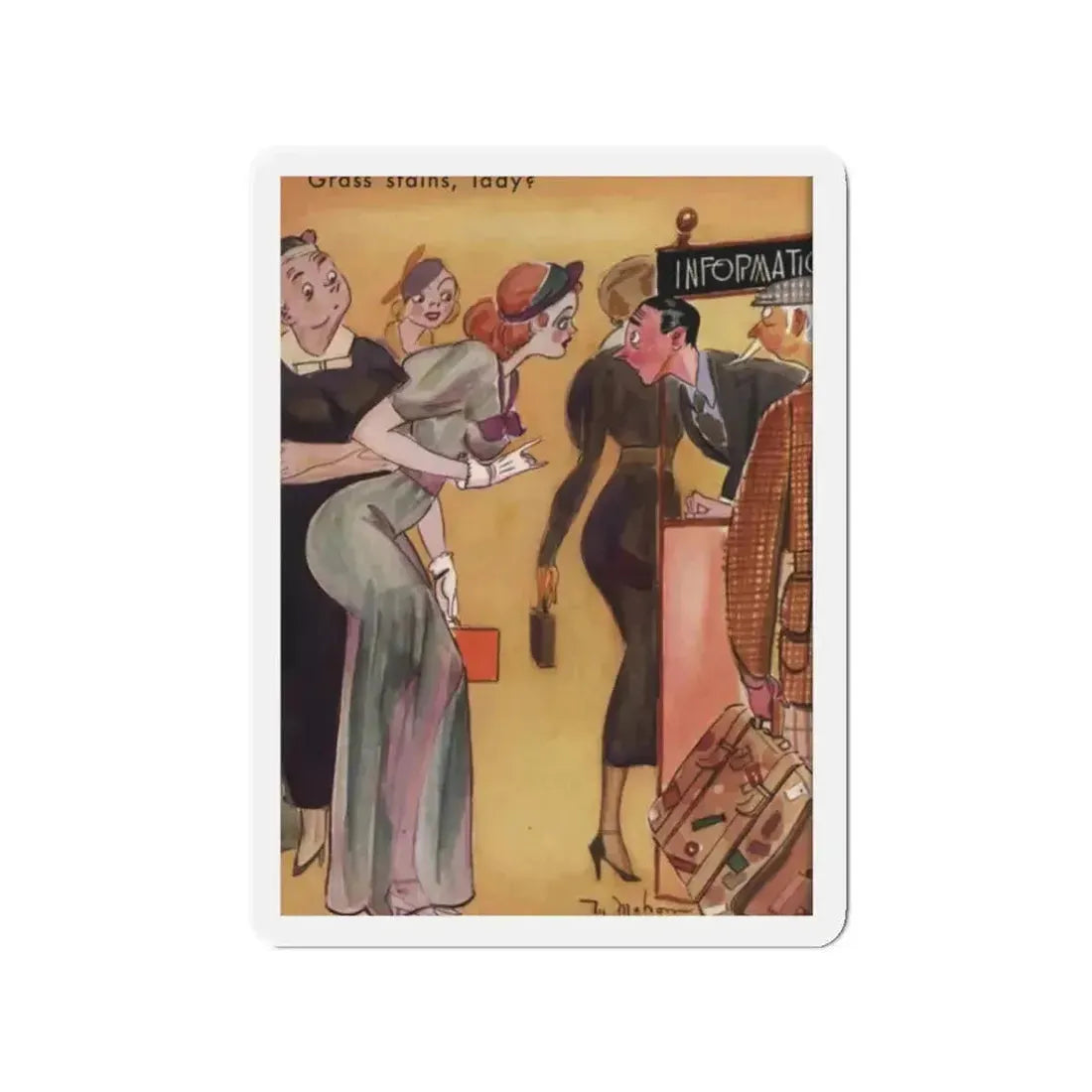 Grass stains, lady, Ballyhoo magazine, October 1937 (Magazine Illustration) Refrigerator Magnet - The Sticker Space