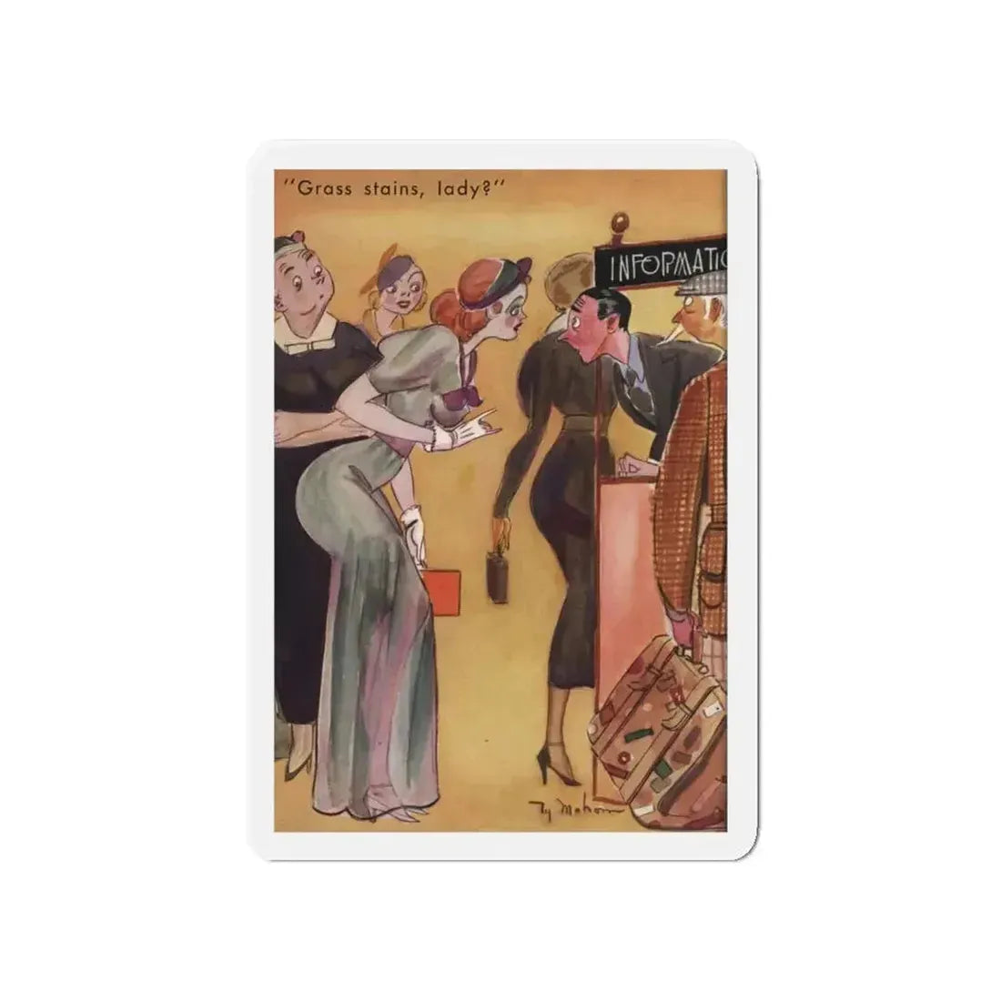 Grass stains, lady, Ballyhoo magazine, October 1937 (Magazine Illustration) Refrigerator Magnet - The Sticker Space