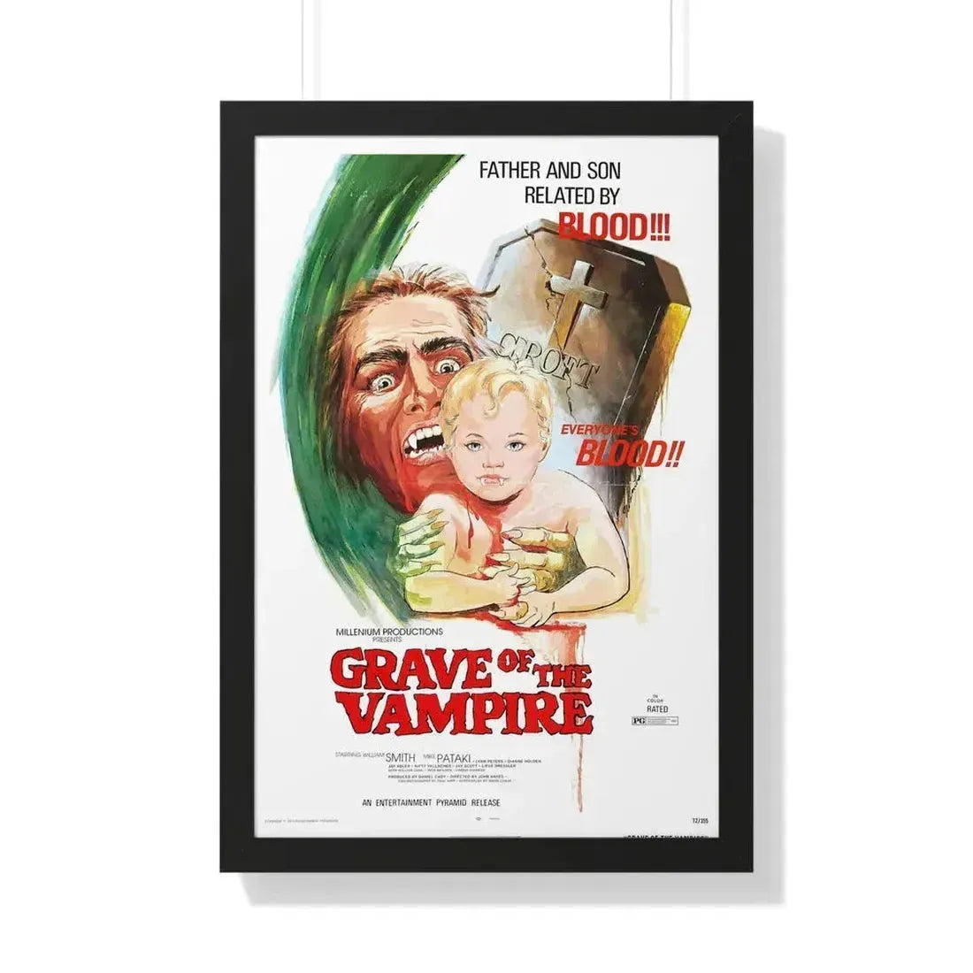 GRAVE OF THE VAMPIRE 1972 - Framed Movie Poster 20" x 30" Black - The Sticker Space