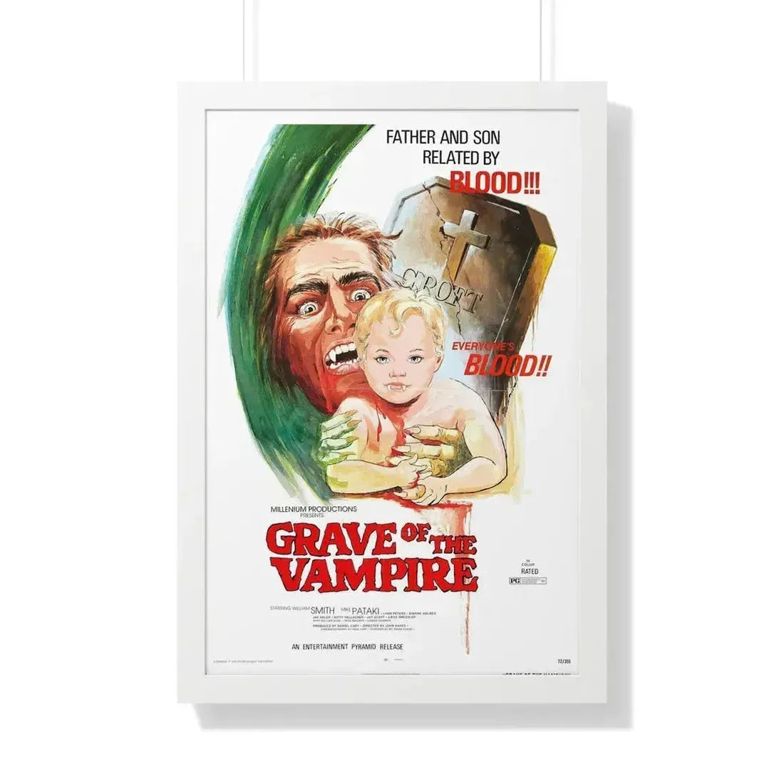 GRAVE OF THE VAMPIRE 1972 - Framed Movie Poster 20" x 30" White - The Sticker Space