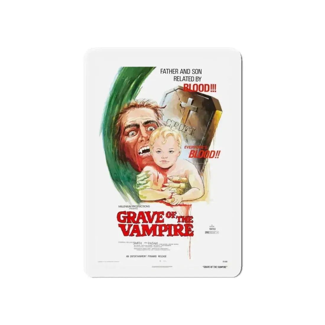GRAVE OF THE VAMPIRE 1972 Movie Poster - Refrigerator Magnet - The Sticker Space