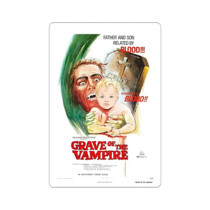 GRAVE OF THE VAMPIRE 1972 Movie Poster - STICKER Vinyl Kiss-Cut Decal 4 Inch White - The Sticker Space