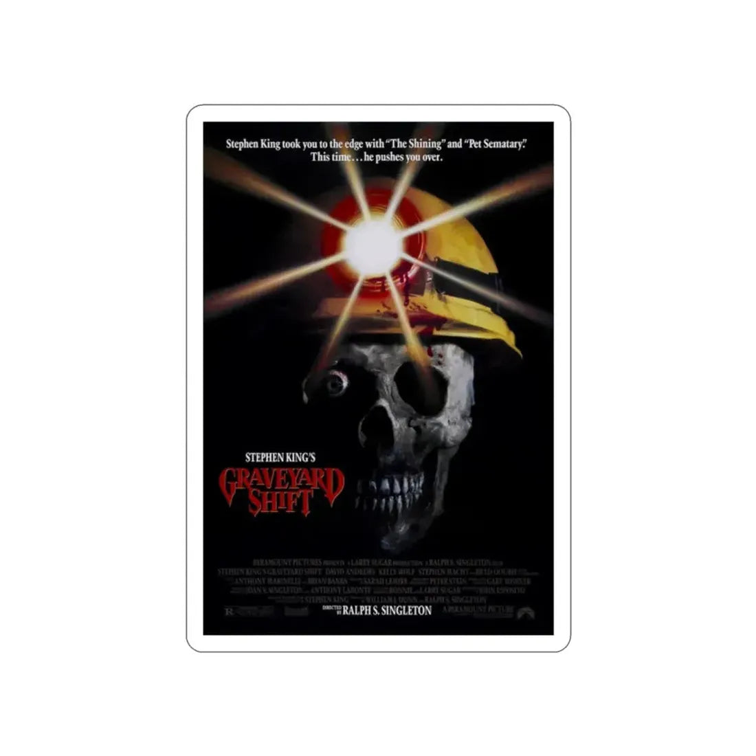 GRAVEYARD SHIFT 1990 Movie Poster STICKER Vinyl Die-Cut Decal - The Sticker Space