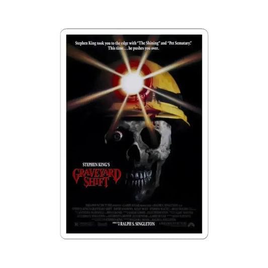 GRAVEYARD SHIFT 1990 Movie Poster - STICKER Vinyl Kiss-Cut Decal 2 Inch White - The Sticker Space