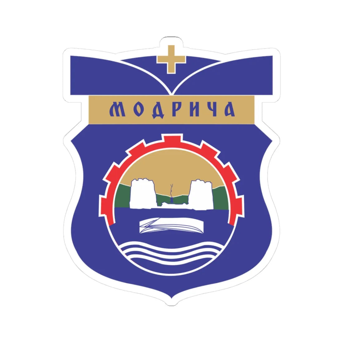 Grb Modriče (Bosnia and Herzegovina) (Coat of Arms) STICKER Vinyl Kiss-Cut Decal 3 Inch White - The Sticker Space