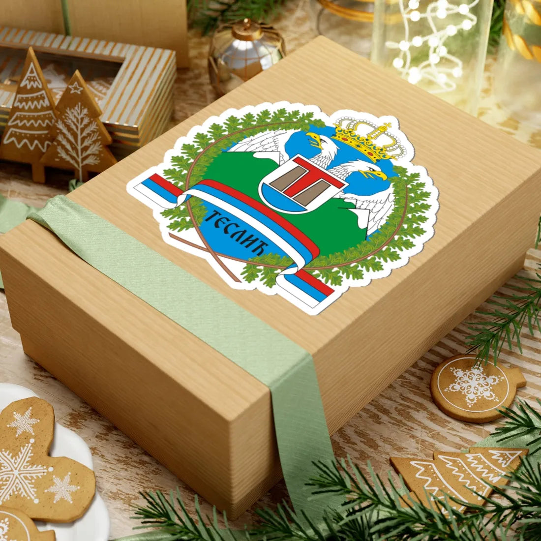 Grb Teslica (Bosnia and Herzegovina) (Coat of Arms) STICKER Vinyl Kiss-Cut Decal - The Sticker Space