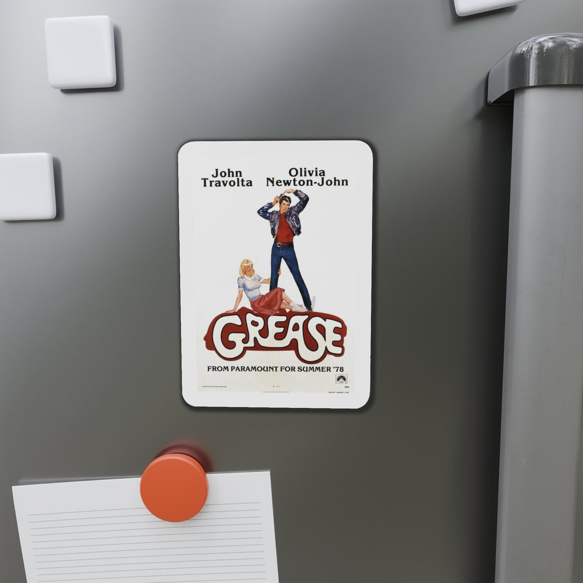 Grease 1978 Movie Poster Die-Cut Magnet-The Sticker Space