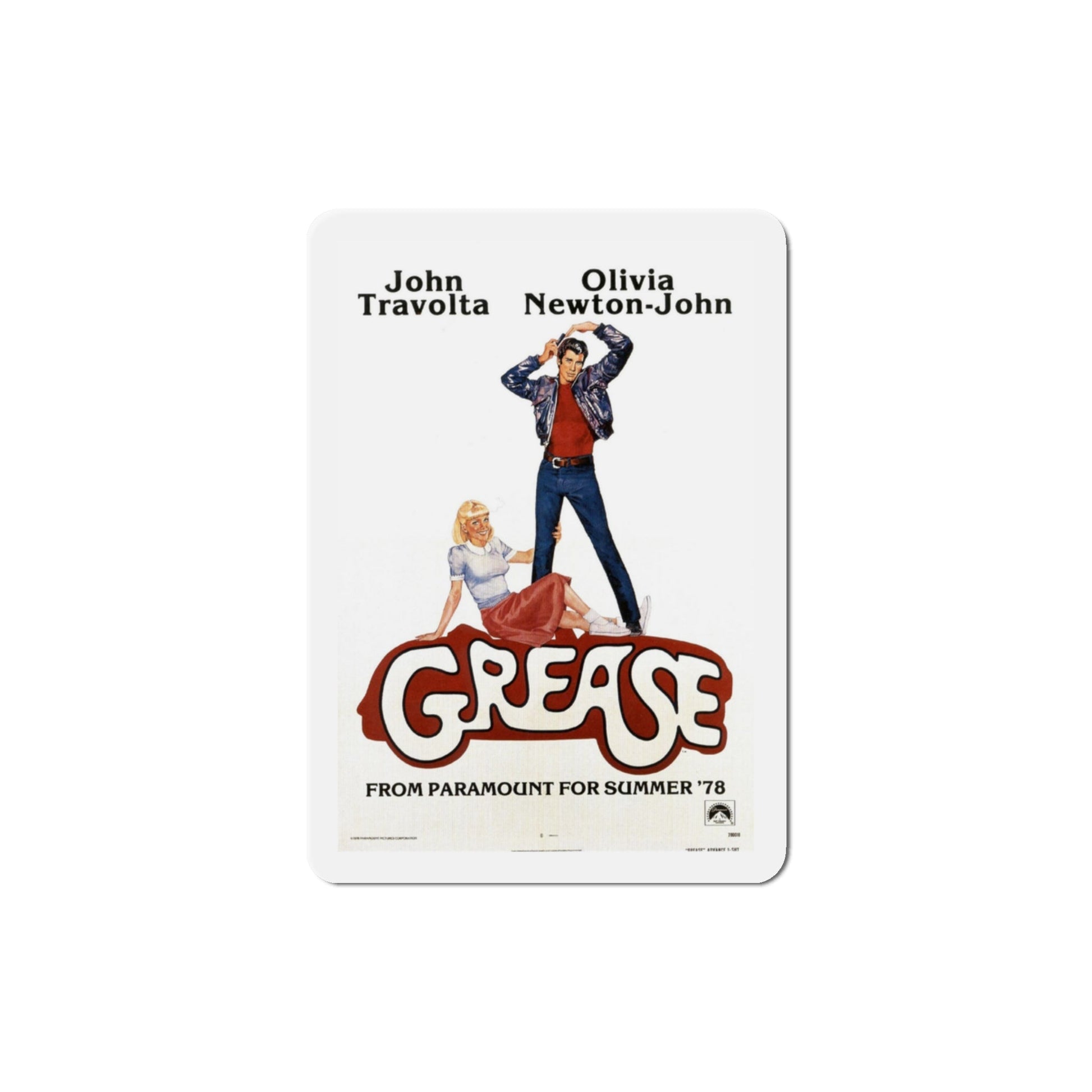 Grease 1978 Movie Poster Die-Cut Magnet-3 Inch-The Sticker Space