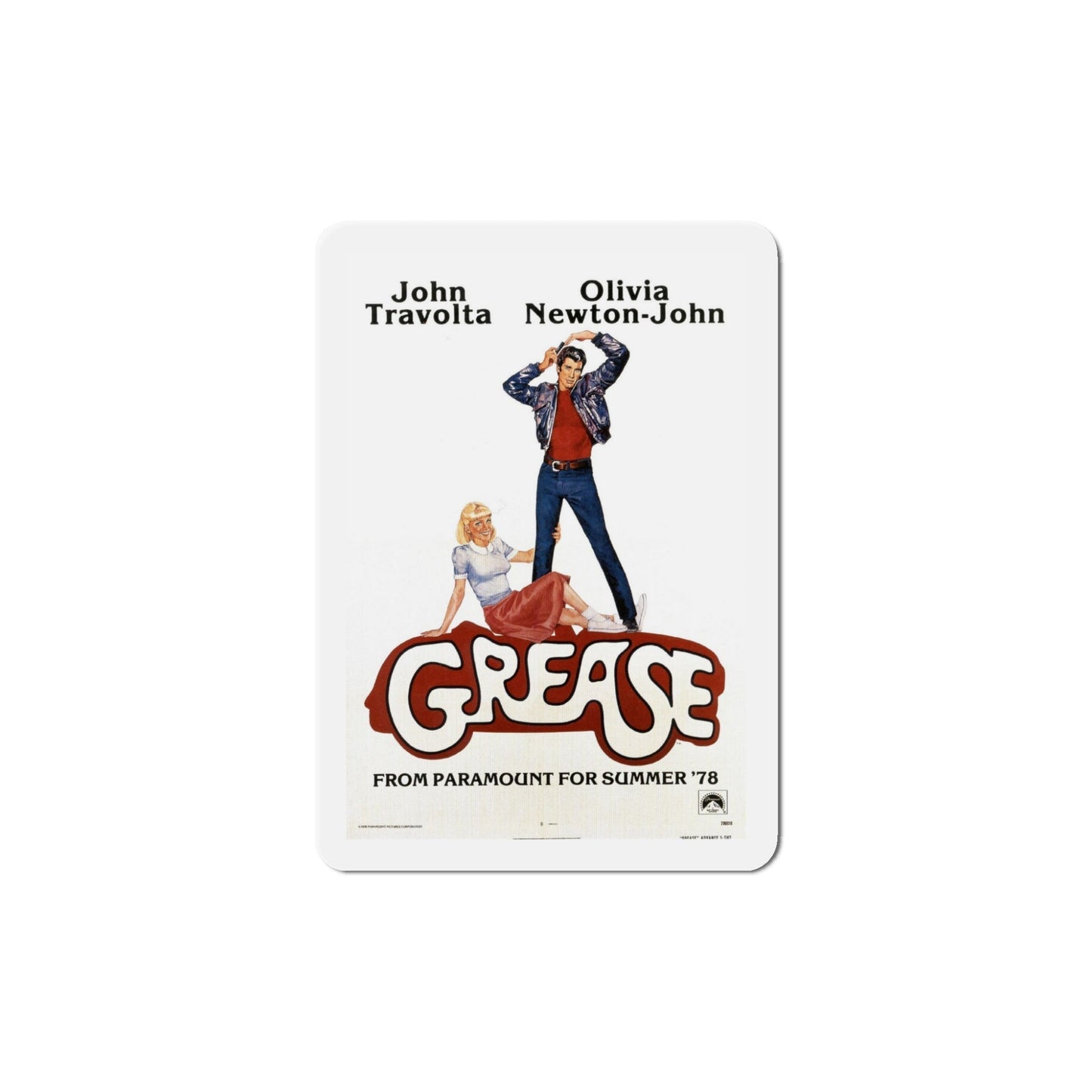 Grease 1978 Movie Poster Die-Cut Magnet-5 Inch-The Sticker Space