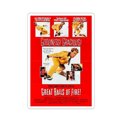 Great Balls of Fire! 1989 Movie Poster STICKER Vinyl Die-Cut Decal 3 Inch - The Sticker Space