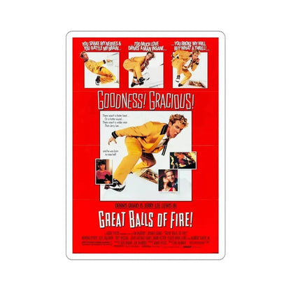 Great Balls of Fire! 1989 Movie Poster STICKER Vinyl Die-Cut Decal 6 Inch - The Sticker Space