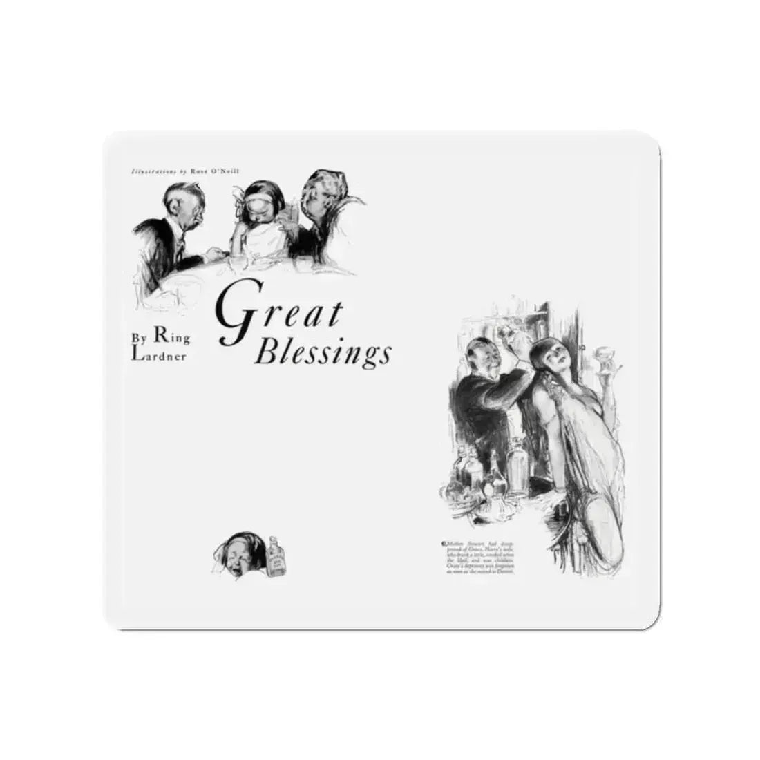 Great Blessings (1), Cosmopolitan, December 1929 (Magazine Illustration) Refrigerator Magnet 2 Inch Die-Cut - The Sticker Space
