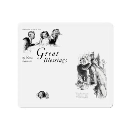 Great Blessings (1), Cosmopolitan, December 1929 (Magazine Illustration) Refrigerator Magnet 2 Inch Die-Cut - The Sticker Space