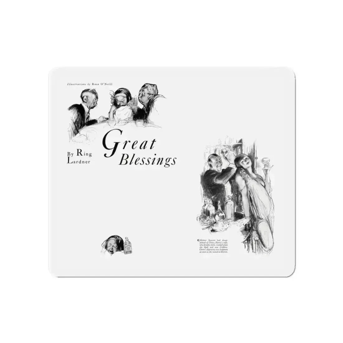 Great Blessings (1), Cosmopolitan, December 1929 (Magazine Illustration) Refrigerator Magnet 4 Inch Die-Cut - The Sticker Space