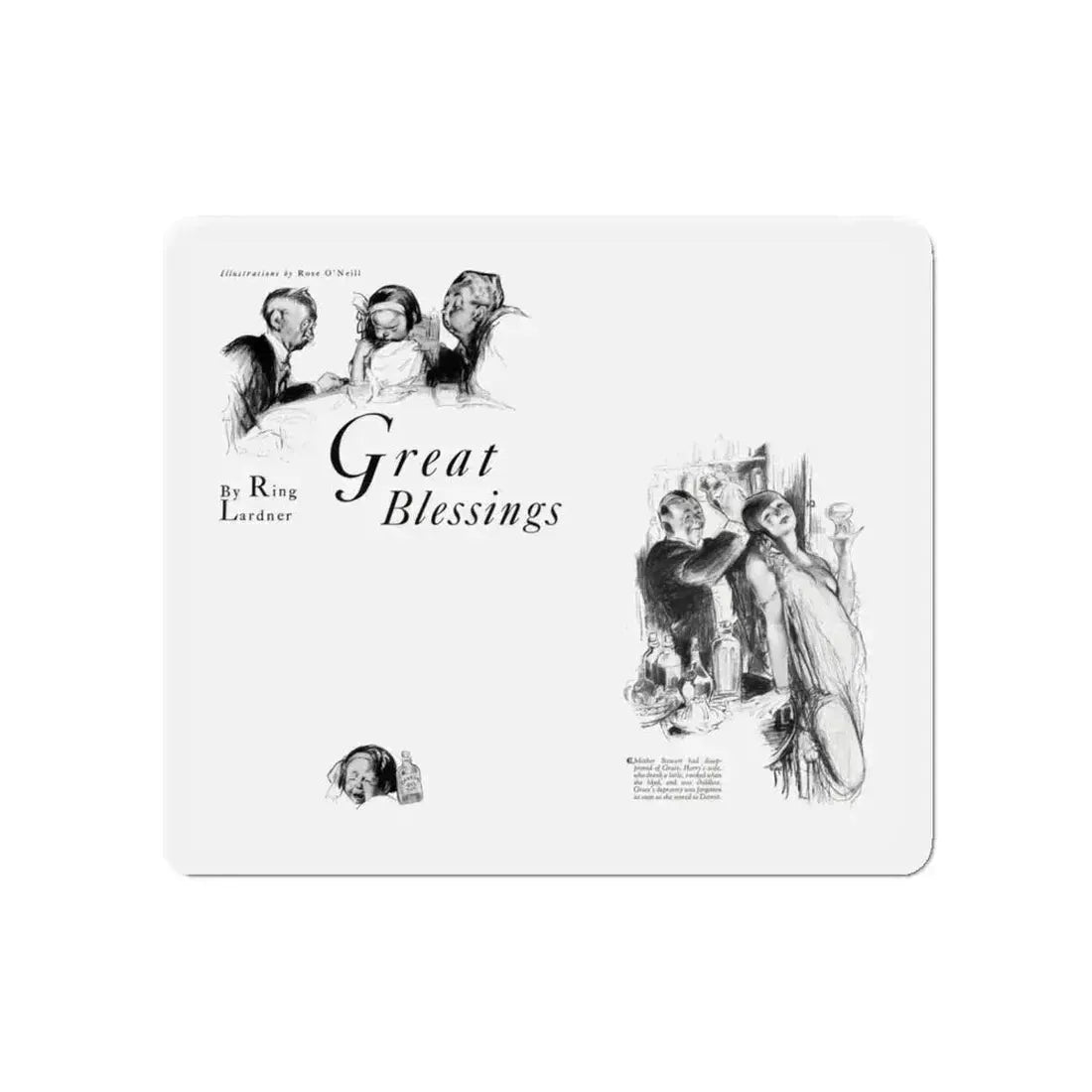 Great Blessings (1), Cosmopolitan, December 1929 (Magazine Illustration) Refrigerator Magnet 5 Inch Die-Cut - The Sticker Space