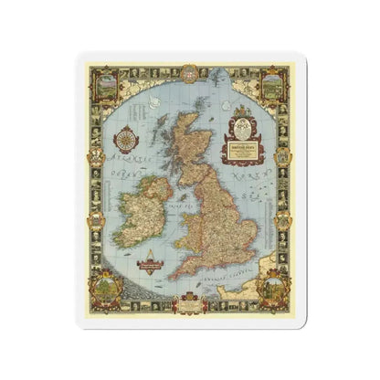 Great Britain - A Modern Pilgrim's Map (1937) (Map) Refrigerator Magnet - The Sticker Space