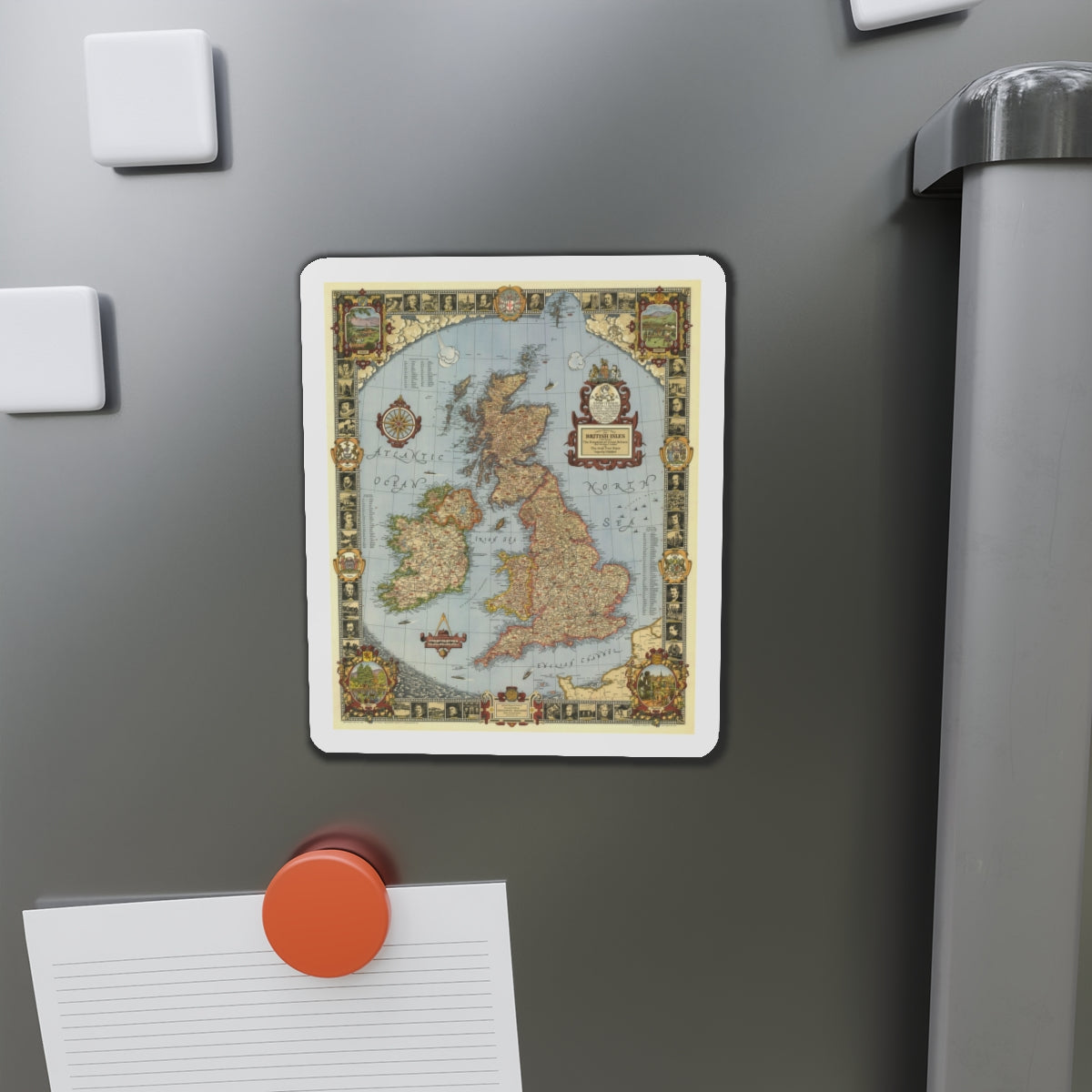 Great Britain - A Modern Pilgrim's Map (1937) (Map) Refrigerator Magnet-The Sticker Space