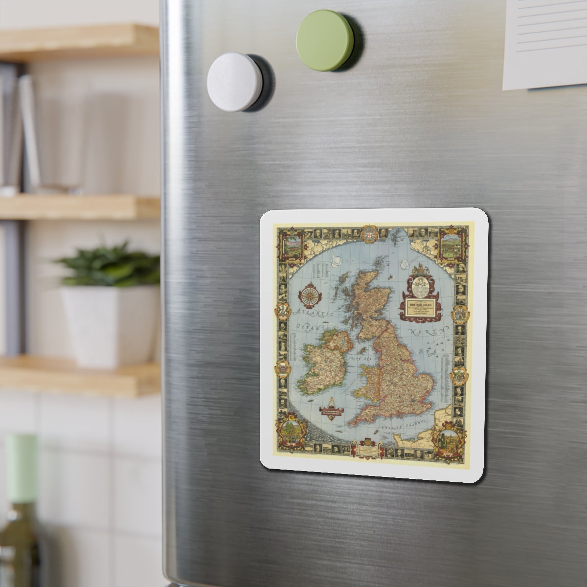 Great Britain - A Modern Pilgrim's Map (1937) (Map) Refrigerator Magnet-The Sticker Space