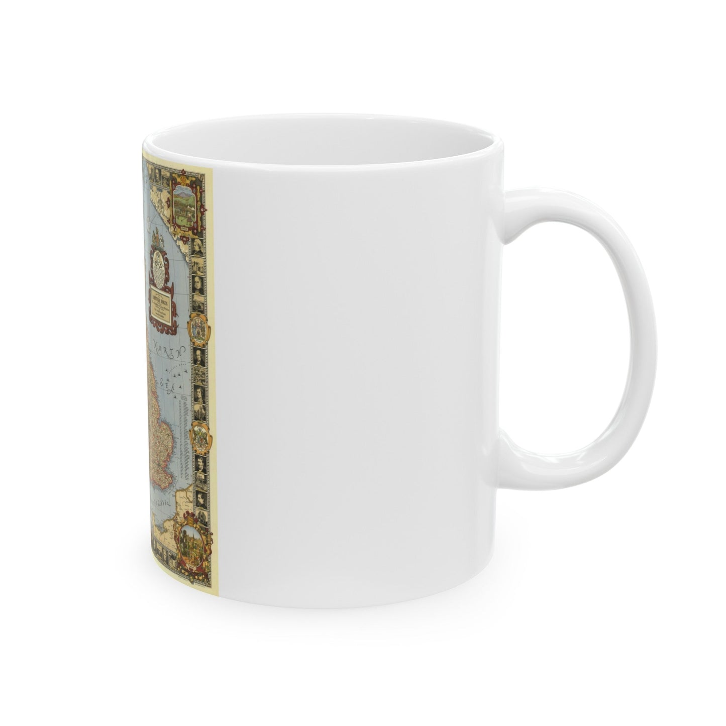 Great Britain - A Modern Pilgrim's Map (1937) (Map) White Coffee Mug-The Sticker Space