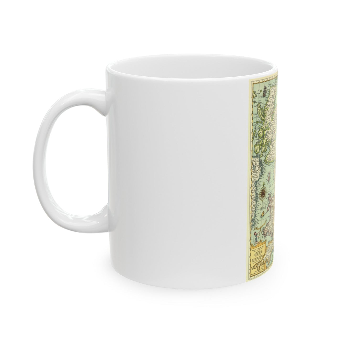 Great Britain - Shakespeare's (1964) (Map) White Coffee Mug-The Sticker Space