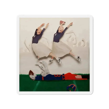 Great Catch!, Playboy magazine college edition cover, October 1956 (Magazine Illustration) Refrigerator Magnet 2 Inch Die-Cut - The Sticker Space