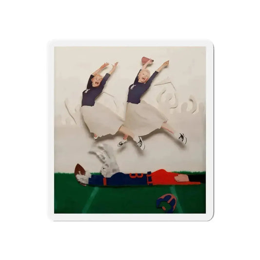 Great Catch!, Playboy magazine college edition cover, October 1956 (Magazine Illustration) Refrigerator Magnet 6 Inch Die-Cut - The Sticker Space