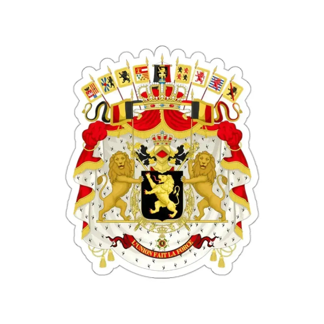 Great coat of arms of Belgium STICKER Vinyl Die-Cut Decal 2 Inch - The Sticker Space