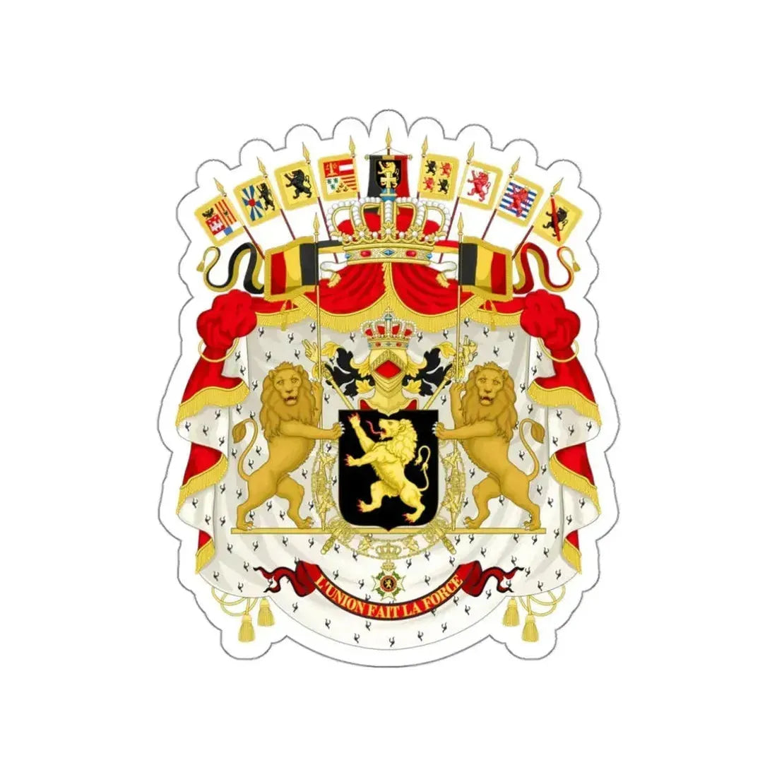 Great coat of arms of Belgium STICKER Vinyl Die-Cut Decal 3 Inch - The Sticker Space